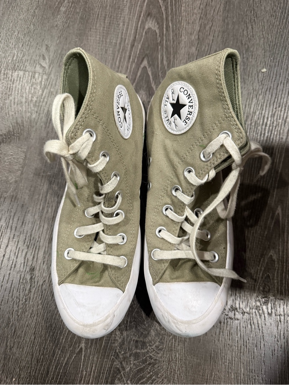 Converse platform High Top Sneakers in Olive Green